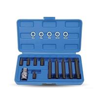 Jeu de douilles Torx 12 pans et hexagonaux de 30 mm et 75 mm, fabriquées en alliage d'acier pour entraînement de 1/2" pour le fonctionnement de l'adaptateur d'impact (type M)