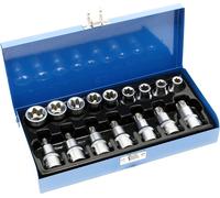 Jeu de douilles torx mâle 16 pièces Douilles avec entraînement de ½" Acier Chrome vanadium Coffret