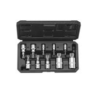 VEVOR Jeu de Douilles Triple Carré XZN 10PCs M4-M18 en Acier Cr-V avec Étui