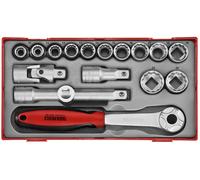 Jeu de douilles TT1 tray 1/2 10-24mm 18 pièces 12 pans Teng Tools TT1218