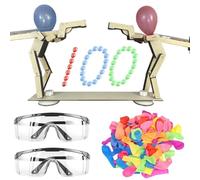 Jeu de duel de ballons en bois fait à la main - Jeu de plateau de stratégie rapide à 2 joueurs avec lanceurs de fléchettes de précision, jeu de bataille de fête familiale pour enfants et adultes