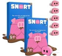 Jeu de fête amusant The Oinkcredible You Laugh You Lose, Sniffs-Funny pour la famille et les amis, comprend des museaux de cochon couineurs et des cartes de défi, des jeux amusants et engageants pour