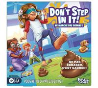 Jeu de fête familial Hasbro Don't Step In It! - Jeu avec bandeau et pâte à modeler, tapis coloré (vert/bleu)