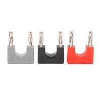 Jeu de fiches banane U38 4 mm |Connecteurs en cuivre ABS à double rangée pour des tests électriques sécurisés |Fiches banane tolérantes aux vibrations Rouge Noir Gris |Espacement