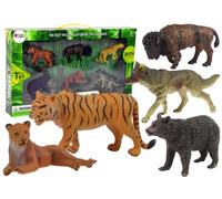 Jeu de figurines d'animaux de la forêt africaine Ours Tigre