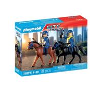 Jeu de figurines Playmobil City Action 71877 Policiers cavaliers 18 pièces Multicolore