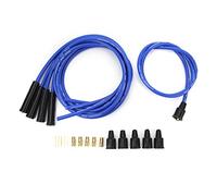 Jeu de fils de bougie Tissting, câble d'allumage haute efficacité 8 mm, longueur 1 m, construction en métal et silicone pour voitures classiques 4 cylindres (NOIR) (BLEU)
