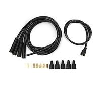 Jeu de fils de bougie Tissting, câble d'allumage haute efficacité 8 mm, longueur 1 m, construction en métal et silicone pour voitures classiques 4 cylindres (NOIR)