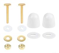 Jeu de Fixation Toilette avec Pieds et Joint Étanche Jeu de Fixation | Laiton plaqué , acier inoxydable, compatible brides standards, installation rapide, finition dorée(A01)