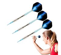 Jeu de fléchettes à pointe souple - pointes émoussées, 3 flèches pliables pour tableaux électroniques, pointes en polymère avec ailes arc-en- , jeux vidéo, tiges flexibles pour compétition, lancer