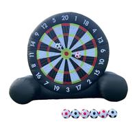 Jeu de fléchettes de Football Gonflable géant de 10 Pieds avec 8 Ballons à Pied et Ventilateur électrique, Jouet de Jardin extérieur pour Les familles, arrière-Cour et fêtes