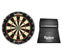 Jeu de fléchettes debout Cible professionnelle Winmau Blade 6 + tapis de Roleo