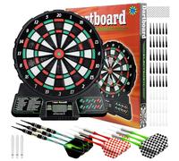 Jeu de flechettes électronique Adulte Cible de Fléchettes Électronique en Tête de Colle Souple avec 9 Fléchettes et, 18 Jeux de et Plus de 159 Variantes,Jeu fléchettes électrique Professionnel