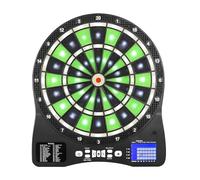 Jeu De Fléchettes Électronique Éclairé avec Affichage LED, 48 Jeux avec 6 Fléchettes De Couleur, Jeu De Fléchettes Professionnel D'intérieur for Adultes Et Enfants(Green)