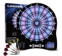 Jeu de fléchettes électroniques de 33 cm avec 6 fléchettes, design durable pour adultes, segments améliorés pour jeu professionnel