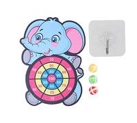 Jeu de fléchettes éléphant pour Enfants, Cible à Scratch avec 3 bâtonnets, Boules et Crochets