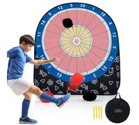 CostwayGrande Cible de Lancer de Balles Pliable et Portable 4 Balles Collantes Sac de Transport Jeux et Activités Géantes en Plein Air Noir