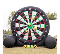 Jeu de fléchettes gonflables - Jeu de fléchettes de football d'extérieur de 3 m avec 8 balles de football et souffleur de 370 W pour tous les âges