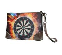 Jeu de fléchettes imprimé,Sacs à Main en Cuir PU pour Femmes, Pochette à Fermeture éclair, Portefeuille, Sac à Main avec dragonne