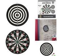 MISTER GADGET Jeu de fléchettes MG3330 métal 38x38x2 cm 1 cible 2 faces +4 fléchettes Noir/Vert