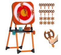 Jeu de fléchettes pliable avec haches volantes et fléchettes six étoiles pour s'amuser en plein air, créer des liens familiaux et soulager le stress au bureau