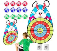 Jeu de fléchettes pour Enfants,Jeu de Lancer pour Enfants Jeu de fléchettes,75cm Jeu de Fléchettes Enfants,avec 12 balles autocollantes,Jeux d'extérieur pour enfants,Cadeaux de Pâques pour les enfants