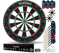 Jeu de fléchettes - TECTAKE - Cible BULLY avec 9 fléchettes et 21 aillettes matériel de montage inclus 45 x 4,5 cm