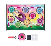 Jeu de Football pour Enfants Tapis Cible Balles Gonflables Pompe Cordes Crochets Velours et Pliable et Léger Accroché au, Modèle 666-3 avec Gardien De But Féminin en Violet