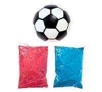 Jeu de football pour révéler le sexe de bébé avec poudre de maïs ou paillettes en papier - Idées de fournitures de fête - Ensemble complet interactif pour les vacances - Petite boule surprise amusante