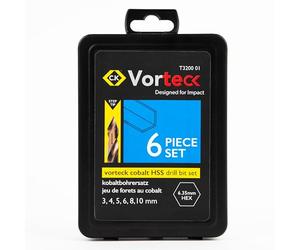 Jeu de foret HSS Vorteck au cobalt, 6 pièces