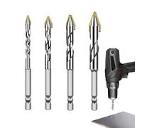 Jeu de forets à béton,4 pièces pour embout en alliage inoxydable,Foret céramique - Pour percer dans les briques Ciment Granit Murs Bois Carrelage Métal Pierre Travaux d'installation