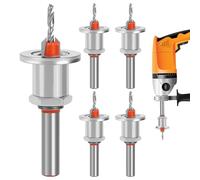 Jeu de forets à fraiser - Accessoires de forets coniques fabriqués en d'aluminium,Jeu d'embout pour vis graduée et perceuse électrique | pour armoires et meubles Réparation à domicile