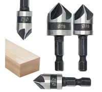 Jeu de forets à lamage | Ensemble d'outils de menuiserie 3 pièces à 90 degrés - Mèche à fraiser et coupe-chevilles en bois - pour Travaux de Bricolage, Menuiserie, Artisanat et Ébénistes