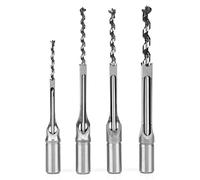 Jeu de forets à tarière pour scie cloche carrée pour le travail du bois, burin à mortaiser, outils en acier pour les projets de construction et d'installation, 4 pièces avec (4 pièces : 1/2, 1/4,