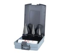 Jeu de forets à tôle 3-14/5-20/16-30,5mm HSS 4unités.ABS-coffret en plastique.RUKO