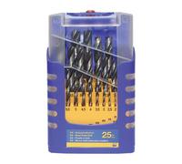 Jeu de forets bois 012K 25 pièces D. 1-13 mm par incréments de 0,5 mm acier CV FISCH-TOOLS