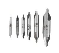 Jeu de forets centraux, 6 pièces forets centraux HSS 60 degrés ensemble d'outils de forets de centrage our tour à métaux 1/1,5/2/2,5/3/5 mm de diamètre