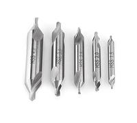 Jeu de forets centraux, forets Asixx Set de forets de centre en acier rapide 5 pièces Set de 60 degrés 1,5/2/2,5/3/4mm avec une dureté élevée et une bonne résistance à l'usure (60