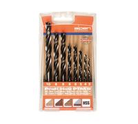 Alpen Jeu de forets pour le bois 600093100, 8 pièces (3,4,5,6,8,10 mm), tige cylindrique, 1 set