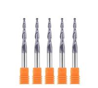 Jeu de forets en carbure, Fraise en bout conique 5 pièces, mèche à découper tige de 3.175mm, fraise 2 cannelures revêtue R0.25-R1(5PCS HR0.75 D3.1 15)