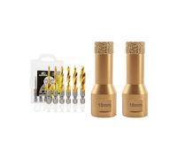 Jeu de forets et de tarauds combinés et SHDIATOOL Foret à noyau diamanté