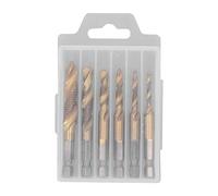 Jeu de forets et tarauds HSS, 6 embouts combinés en acier rapide pour métal, bois et plastique, tailles M3 à M10 avec pointe à 135 degrés