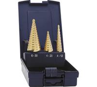 Jeu de forets étagés HSS Exact 5351 4 - 12 mm, 4 - 20 mm, 6 - 30 mm TiN 1 set - 3 pièces