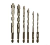 Jeu de forets excentriques 4 cannelures pour alliage d'acier à dents de | Brique de béton pour le travail du bois, tige hexagonale sécurisée avec rainure en spirale pour perceuses et tournevis