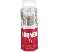 Jeu de forets hélicoïdaux A094 / 413 DIN 338 type N Ø nominal 1,5-6,5x0,5 mm HSS TiN-tête 13 boîte ronde