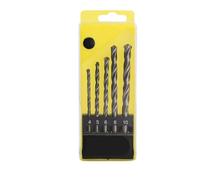 Jeu de forets hélicoïdaux, en acier for le travail du bois, carrelage plastique, perçage béton, accessoires d'outils(5PCS-(B),1 Box)