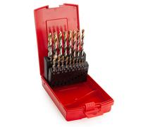 Jeu De Forets Jobber HSS TiN Enduits 19 Pièces 1 À 10Mm En Boîte A002