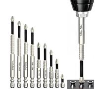 Jeu de forets magnétiques pour tournevis, 2025, tournevis électrique magnétique antidérapant, embouts de tournevis magnétiques robustes et durables, 25, 50, 65, 70, 75, 90, 100, 120, 150 mm (9 pcs)