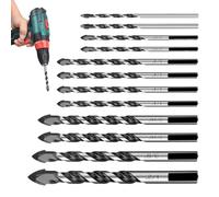 Jeu de Forets pour Maçonnerie - 12 Pièces Forets de 3 millimètres à 13 millimètres | Set De Pointes Pour Pierre | Pour Brique Pierre Béton Métal Carrelage Céramique Verre de Plâtre