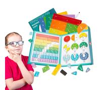 Jeu de Fractions de mathématiques - Plaquettes d'apprentissage magnétiques, Outils d'apprentissage avec, énigmes de calcul, manipulations en Classe, élèves du Primaire, géométrie, Chiffres